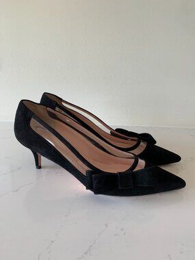 Kate Spade NY Black Suede Kitten Heel